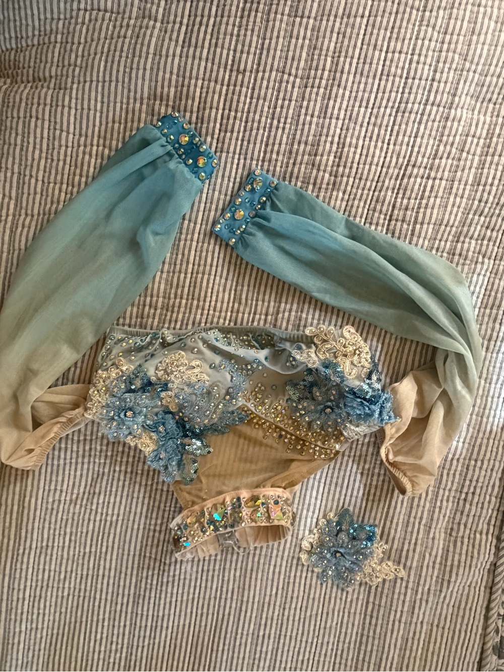 Blue Ombré Lyrical Dance Costume | Competition | Rhinestone | Youth - Picture 7 of 11